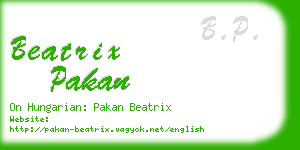 beatrix pakan business card